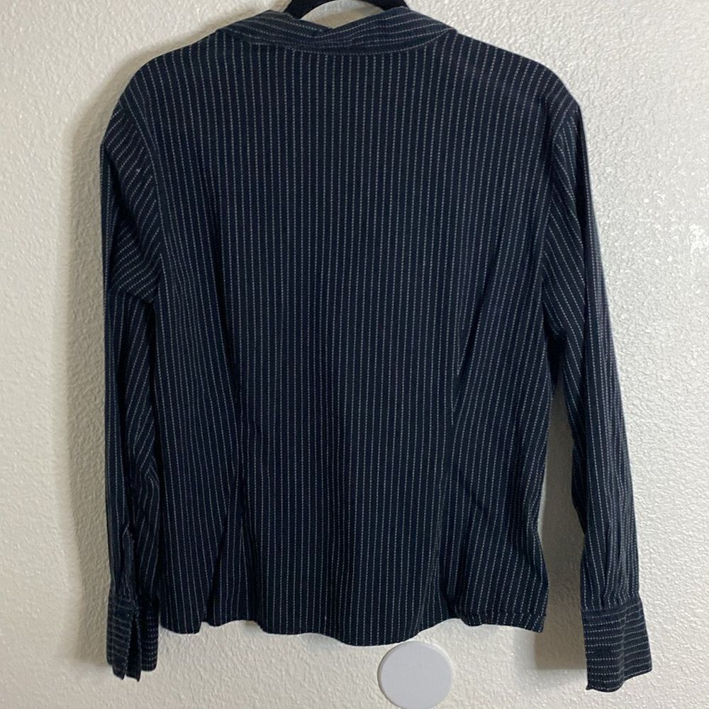 Croft & Barrow- black stitch button up top- stretch- Size XLP - Picture 5 of 5
